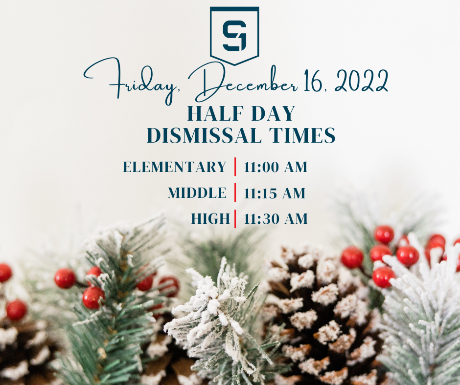 Half Day Dismissal Times for Christmas Break